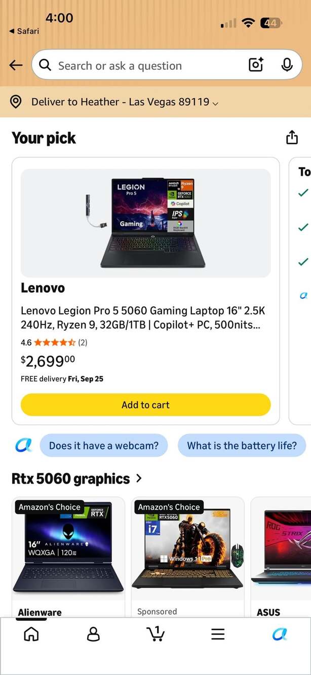 Lenovo Upgraded Legion Pro 5 16" 2.5K Gaming Laptop